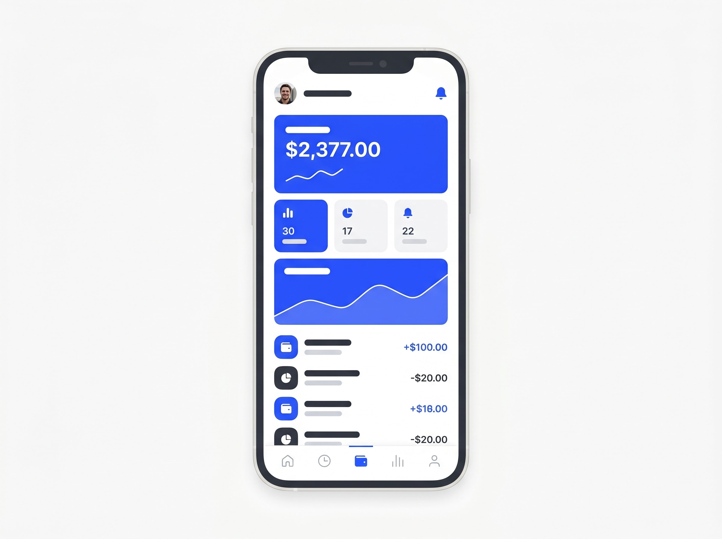 Mobiele app op een telefoon